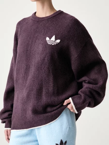 Adidas Originals пуловер дамски с добавена вълна Essentials виолетово