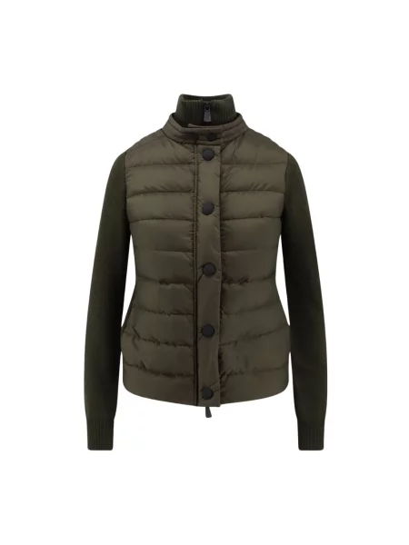 Dzianinowa kurtka Moncler zielona