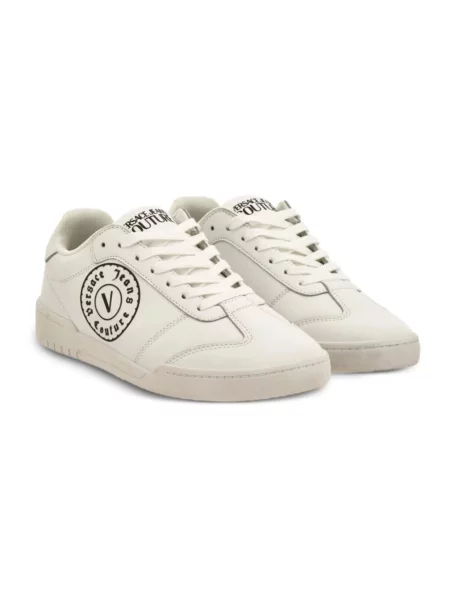 Sneakersy Versace Jeans Couture skórzane z logo białe