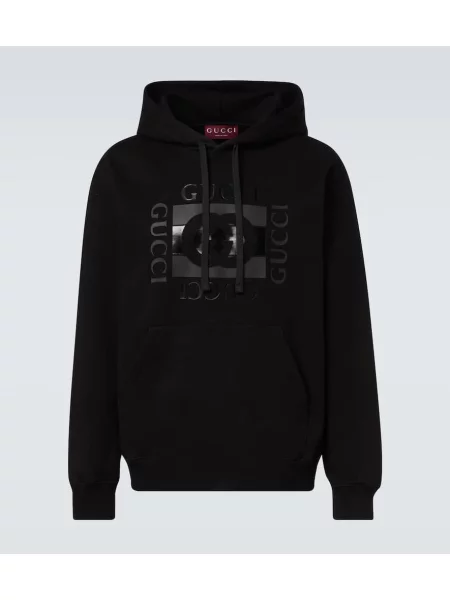 Hanorac cu glugă Gucci din jerseu negru