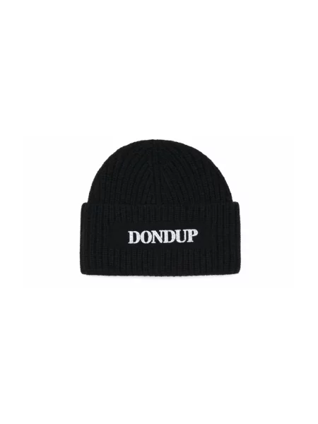 Czapka Dondup wełniana z logo czarna