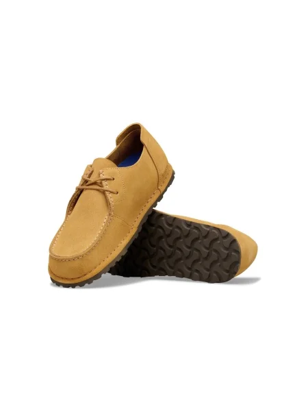 Birkenstock pantofi de piele întoarsă Utti Lace galben