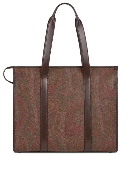 Geantă Etro cu model paisley maro