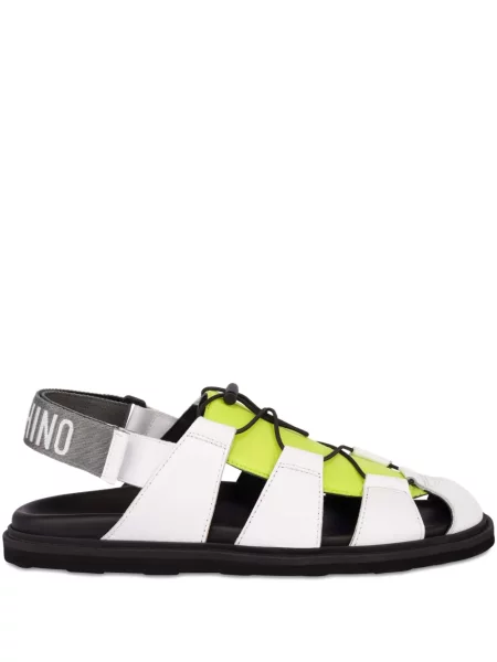Sandale Moschino cu bretele alb