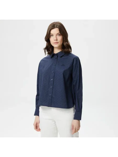 Lacoste Koszula Tkana Lacoste granatowa
