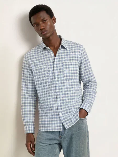 A.P.C. Košile Malcom Comfort Fit režná / tmavě modrá