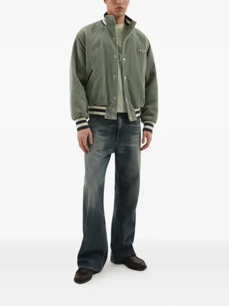 Geacă bomber 1989 Studio cu broderie de catifea cord verde