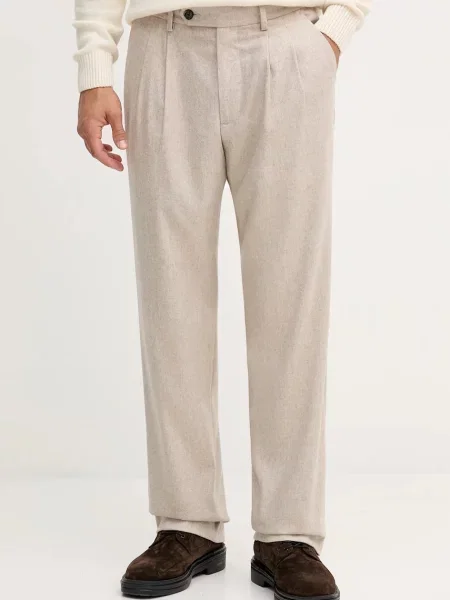 Tommy Hilfiger pantaloni cu lână bej