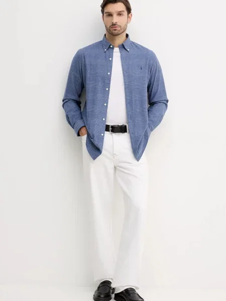 Polo Ralph Lauren koszula granatowy regular z kołnierzykiem button-down