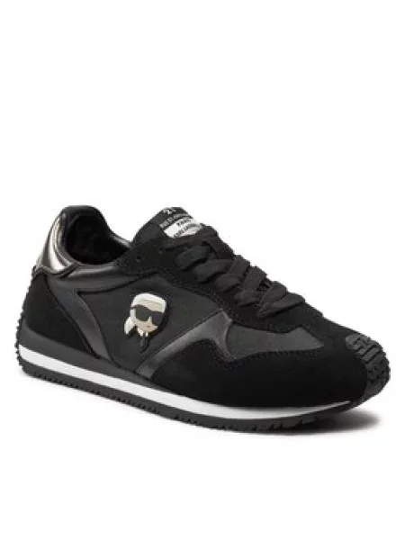 Boty KARL LAGERFELD Velocette Embro Nft black leather/textile černé