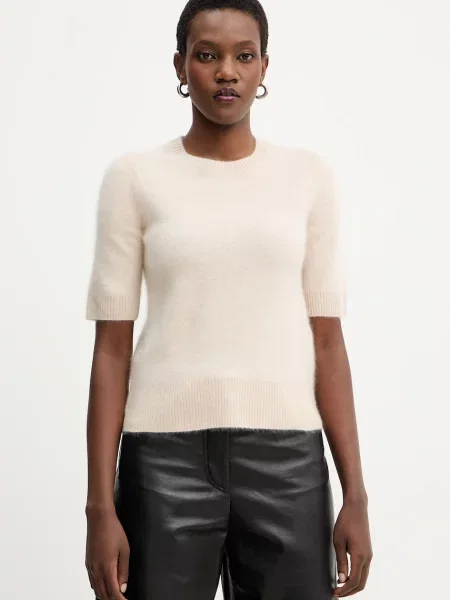 Вълнен пуловер Marella от лека материя бежово