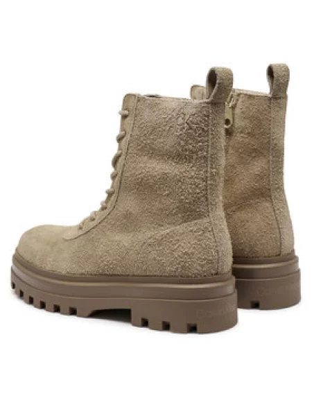 Calvin Klein Jeans Pohodni čevlji Lugged Lace Boot Oxf Hr Su bež