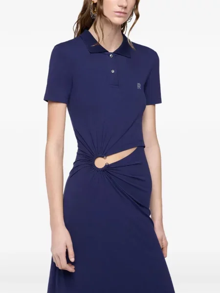 Gulerat rochie maxi Rabanne albastru