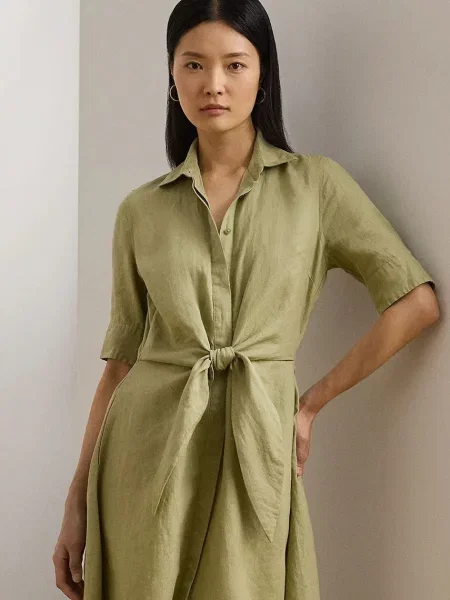 Платье миди Lauren Ralph Lauren клеш зеленое
