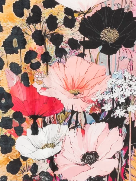 Fular D'aniello cu model floral cu imagine roz