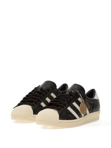 Sneakerși Adidas Campus cu imagine alergare din piele de căprioară negru