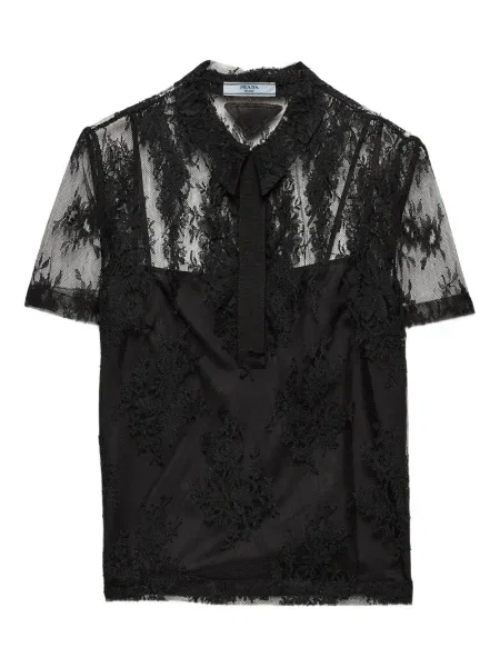 Polo Prada din dantelă negru