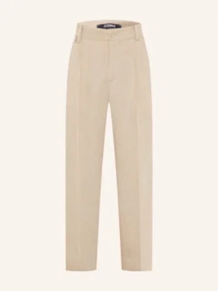 Jacquemus Kalhoty Le Pantalon Croisiere Regular Fit Z Lnu béžová