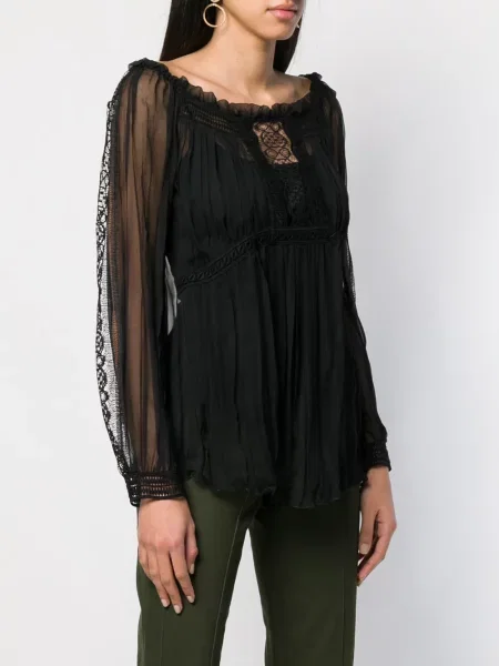 Bluză Alberta Ferretti transparente negru