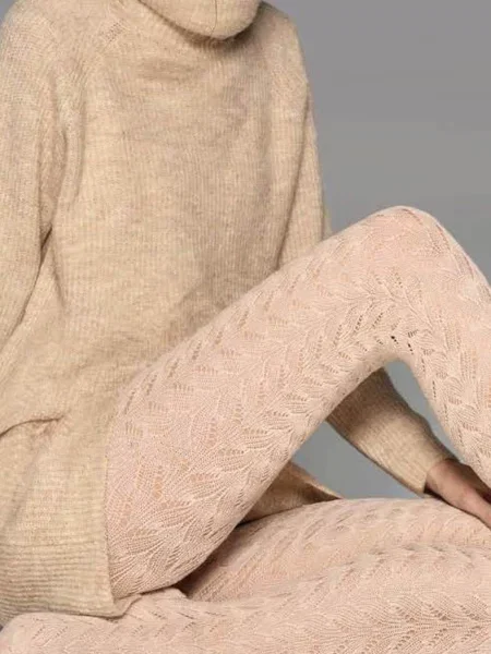 Женские колготки с высокой посадкой den JACQUARD бежеві
