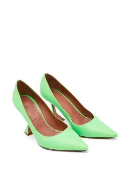 Pantofi cu toc Amina Muaddi din piele de lac verde