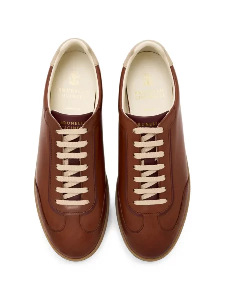 Sneakerși Brunello Cucinelli din piele maro