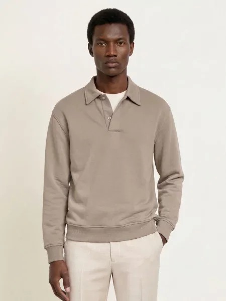 Reiss Mikina S Límečkem Brooks černošedá