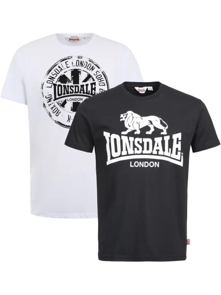 LONSDALE Tricou Dildawn negru alb