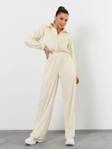 Велюровий Комбінезон ISSA Plus молочний