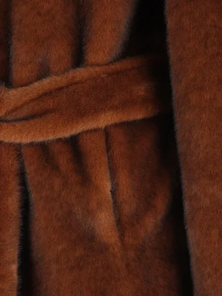 Szőrös öves bunda Herno barna