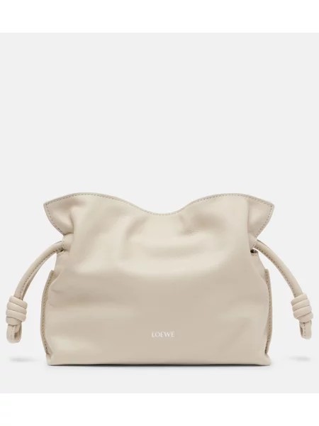 Usnjena pisemska torbica Loewe bela