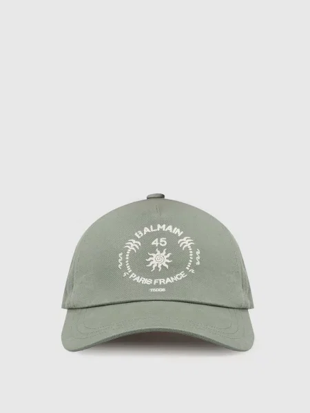 Кепка з принтом Balmain зелена