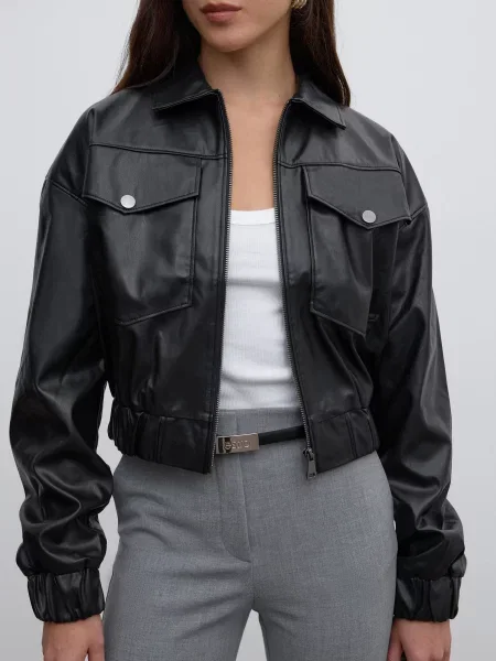 Кожаная куртка Estro черная