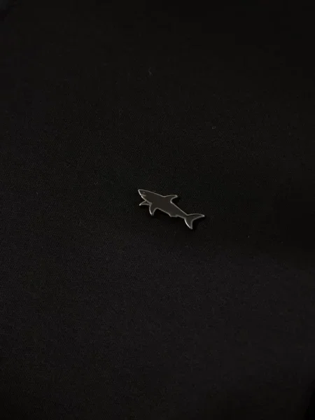 Polo majica Paul & Shark s aplikacijama crna