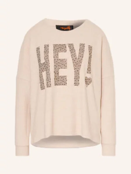 Miss Goodlife Sweter Oversize Z Kamieniami Ozdobnymi braun beżowy