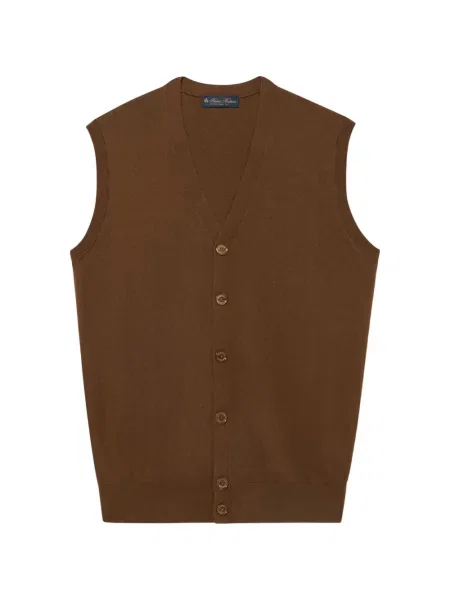 Vestă Brooks Brothers cu decolteu în V maro