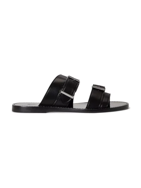 Polo Ralph Lauren șlapi de piele Bkle Slide negru
