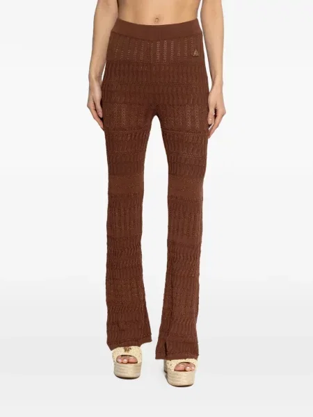 Ažur hlače ravnog kroja Akep smeđa