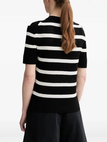 Tricou Filippa K cu dungi scurt negru