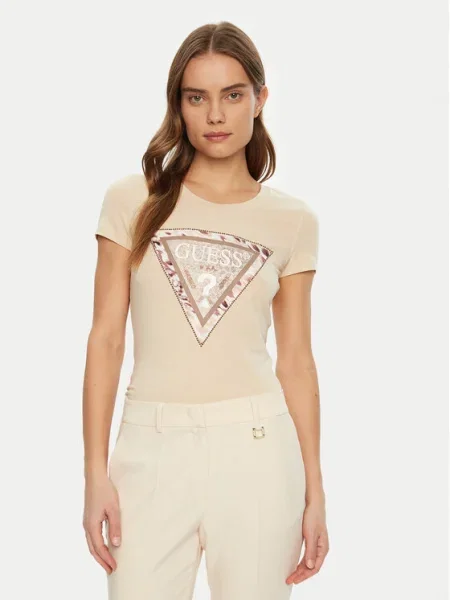 Тениска Guess бежово