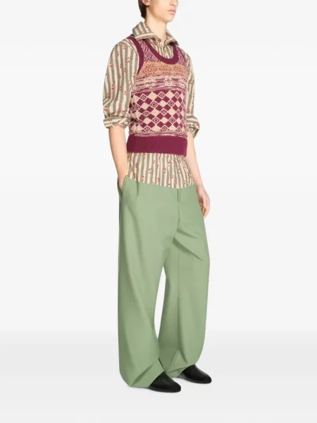 Pantaloni Dries Van Noten verde