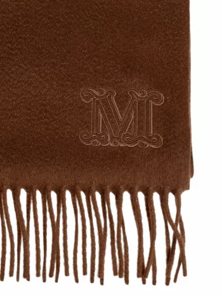 Κασκόλ Max Mara κασμίρ καφέ