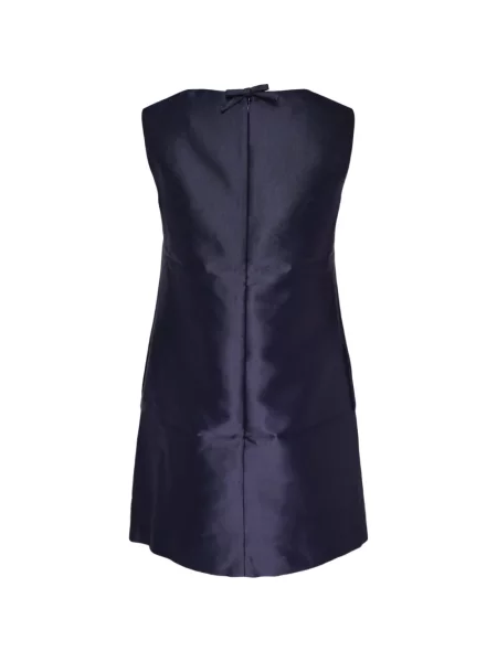 Rochie mini Self-portrait cu aplicații din dantelă albastru