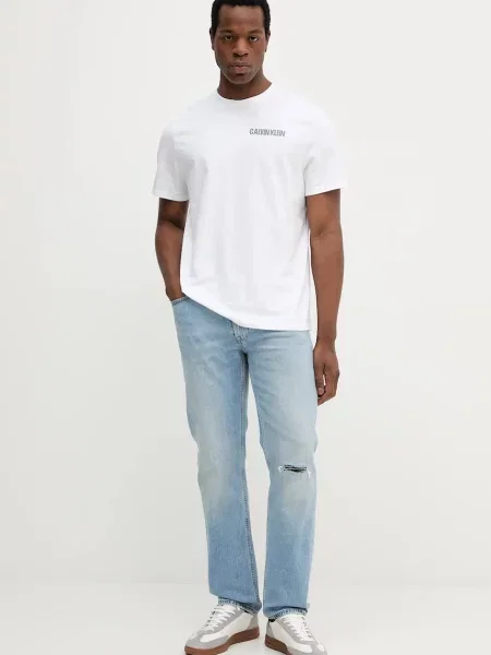 Calvin Klein Jeans t-shirt z nadrukiem biały