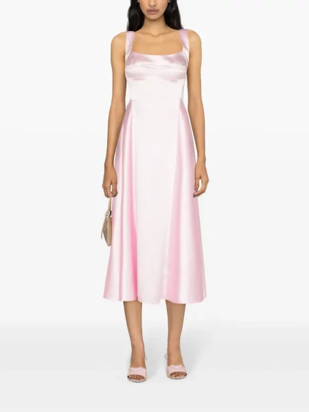 Rochie maxi Atu Body Couture din satin de costum roz