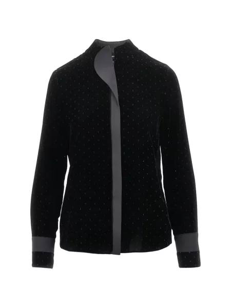 Cămașă Emporio Armani de catifea negru