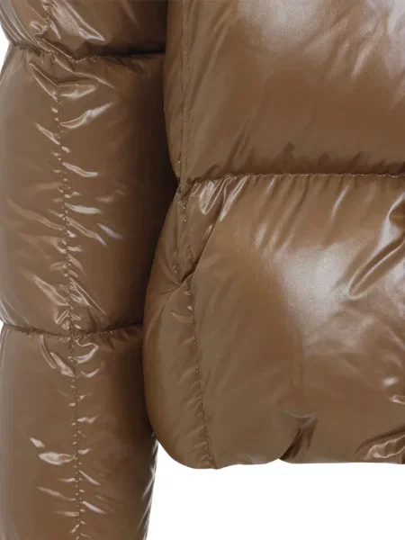 Geacă Moncler cu glugă maro