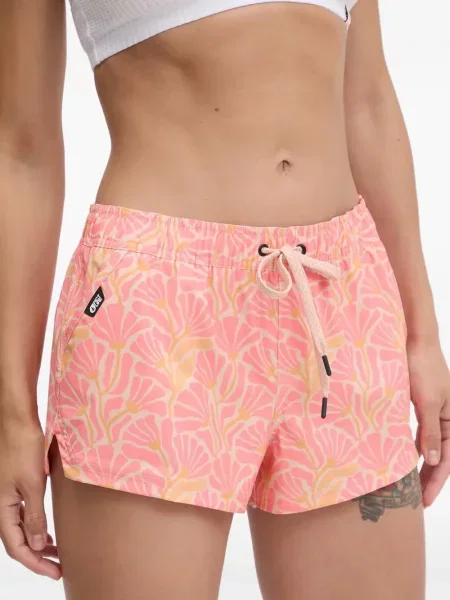 Pantaloni scurți Picture cu model floral cu imagine cu cordon roz