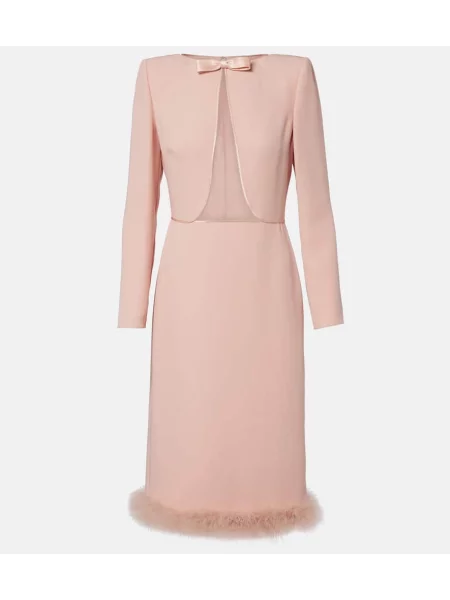 Sukienka midi Valentino do kolan garniturowa różowa