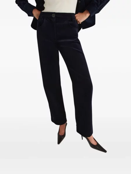 Pantaloni Violante Nessi de catifea cord albastru